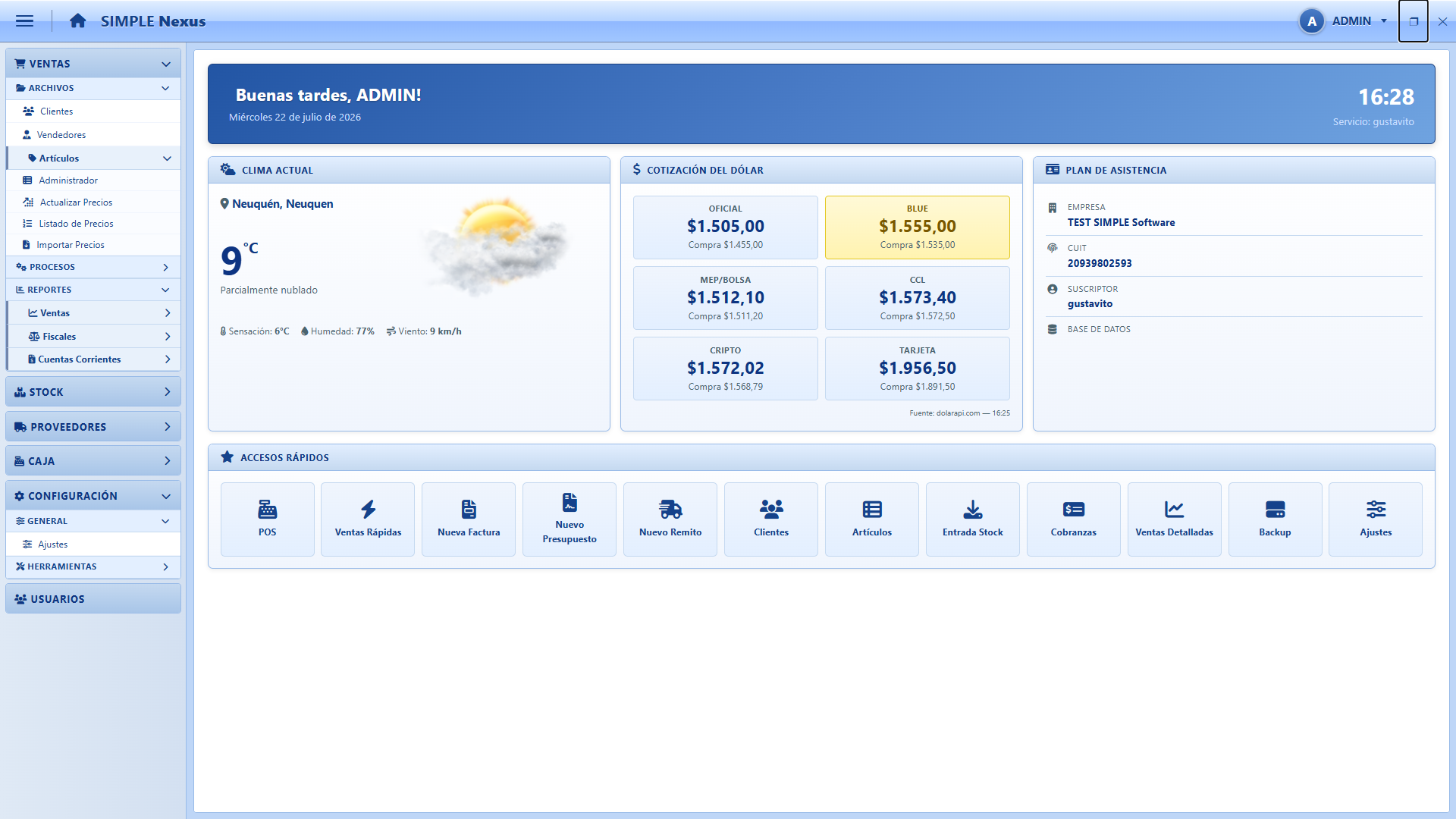 Dashboard SIMPLE Nexus