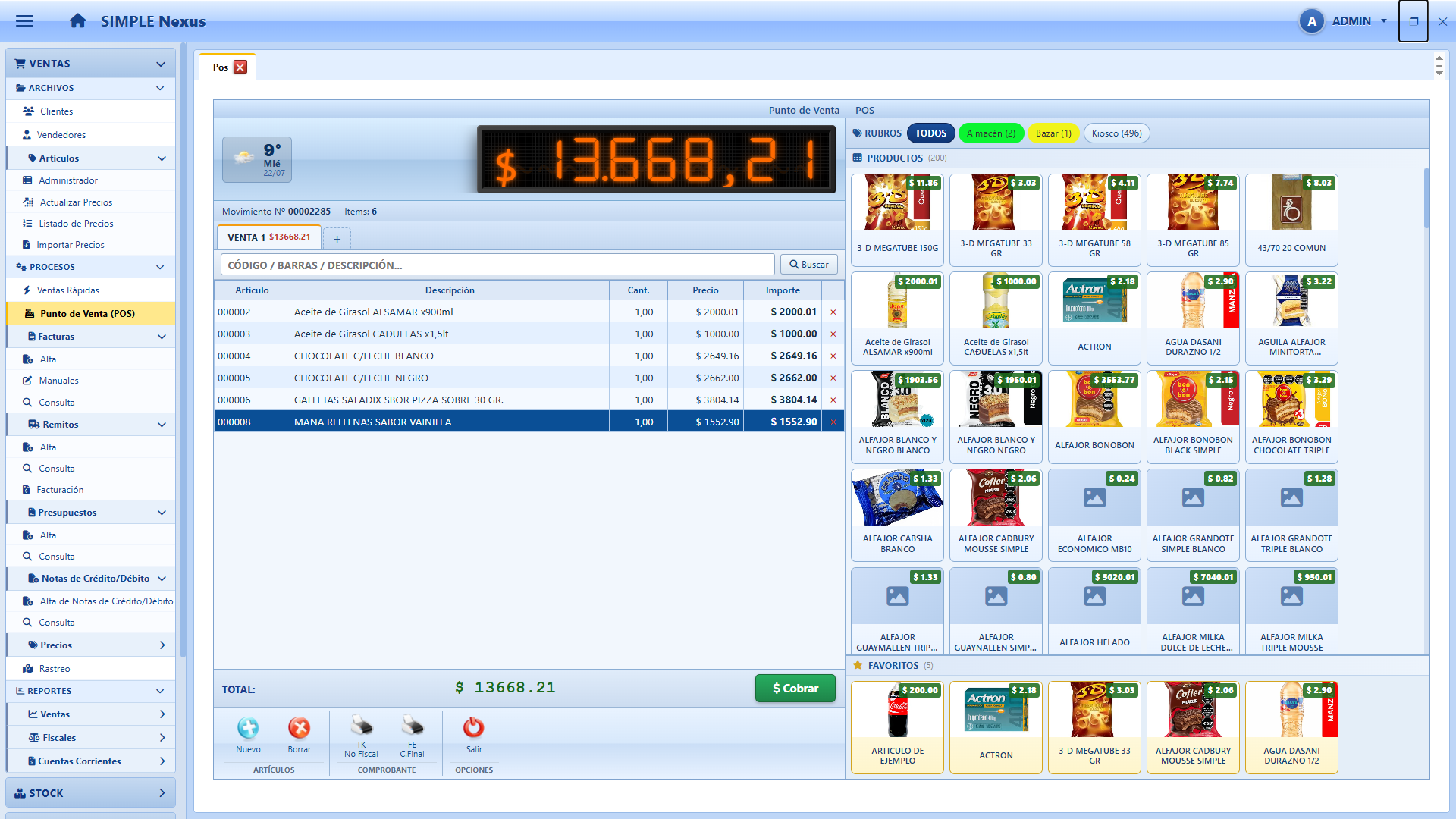 Terminal POS SIMPLE Nexus