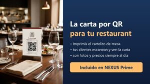📲 La carta por QR para tu restaurant, incluida en NEXUS Prime 🍕