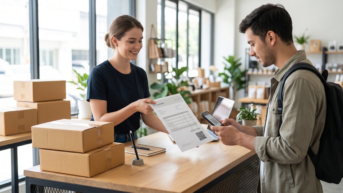 🧾 Presupuesto Corporativo con QR de contacto y Nota de Entrega junto a la Factura 📱