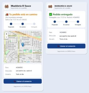 🚚 Envíos a domicilio con seguimiento en tiempo real